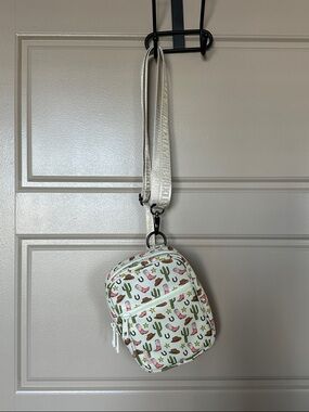 Cream Cowboy Crossbody Bag with Cactus & Boot Print